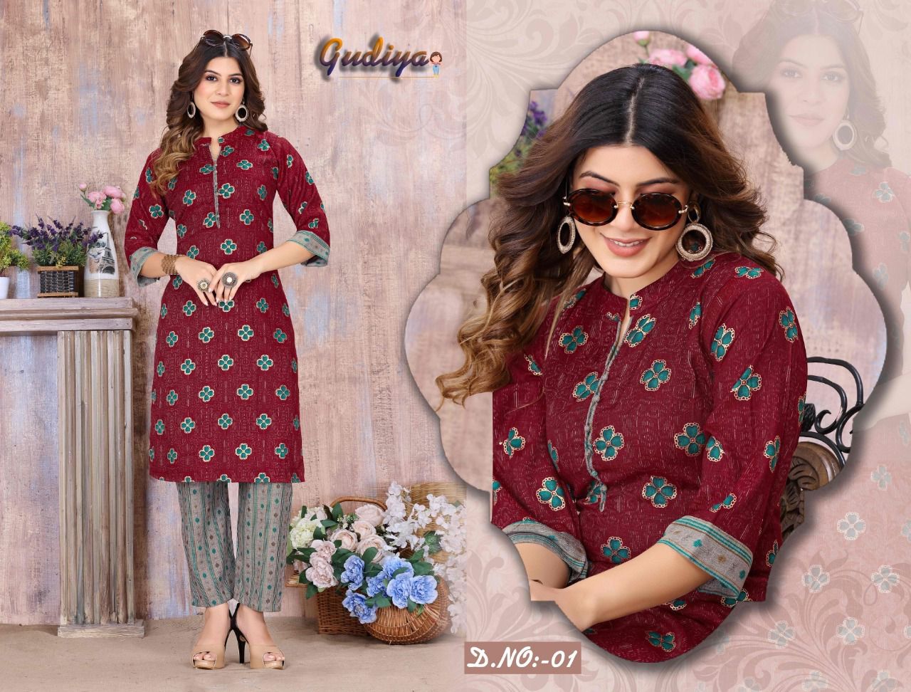 Ft Gudiya Casual Wear Wholesale Kurti With Bottom Catalog